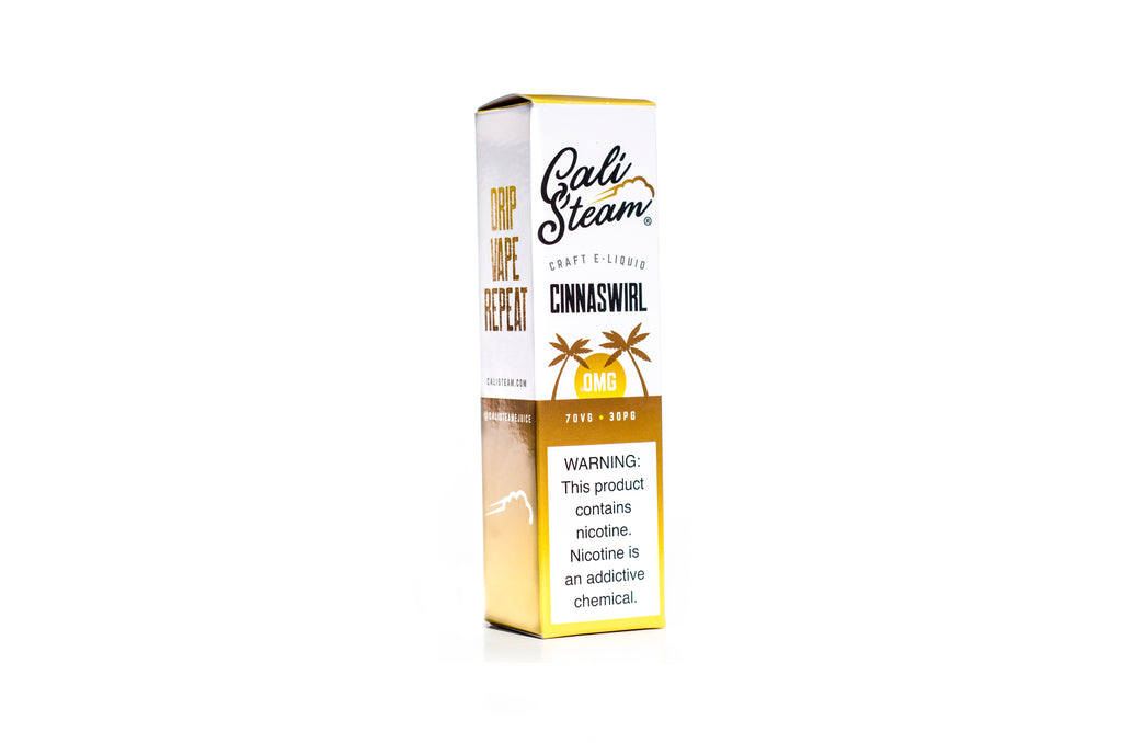 Product photo of Cinnaswirl, a cinnamon and milk frosting vape flavored ejuice.