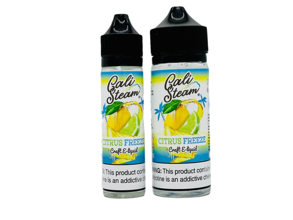 Product photo of Citrus Freeze, a lemon and lime ice pop flavored ejuice for vape mods.
