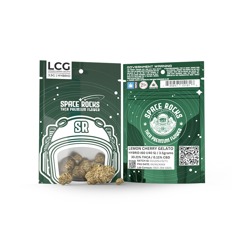 Lemon Cherry Gelato THCA flower – vibrant green cannabis buds with sweet citrus and cherry notes, delivering a balanced, euphoric high.