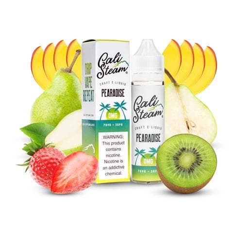 Product photo of Pearadise, a pear flavored vape juice.