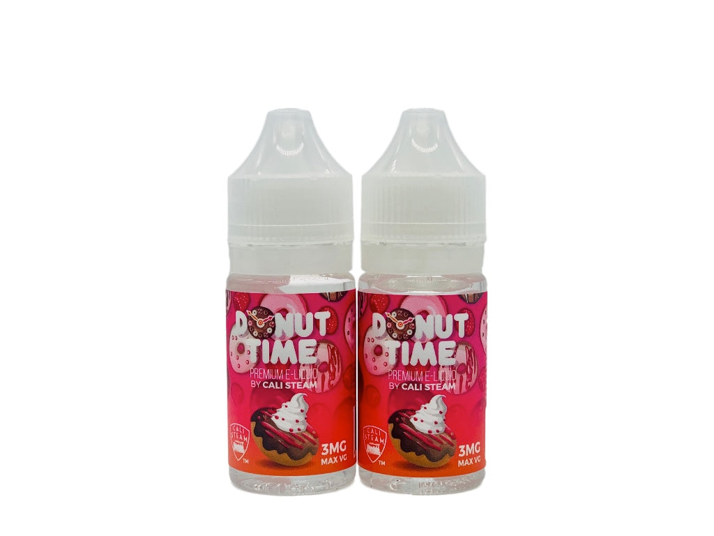 Product photo of Donut Time, a chocolate donut flavored vape juice.